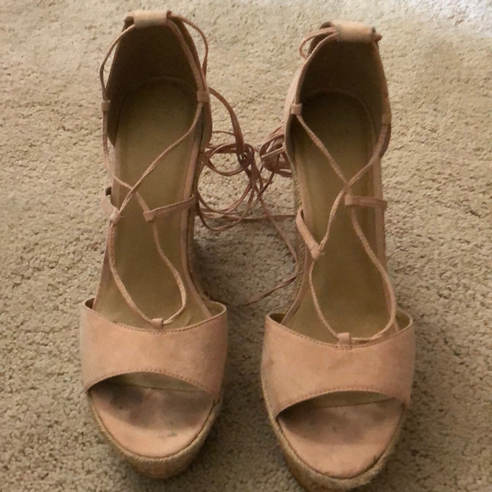 ASOS blush pink wedges